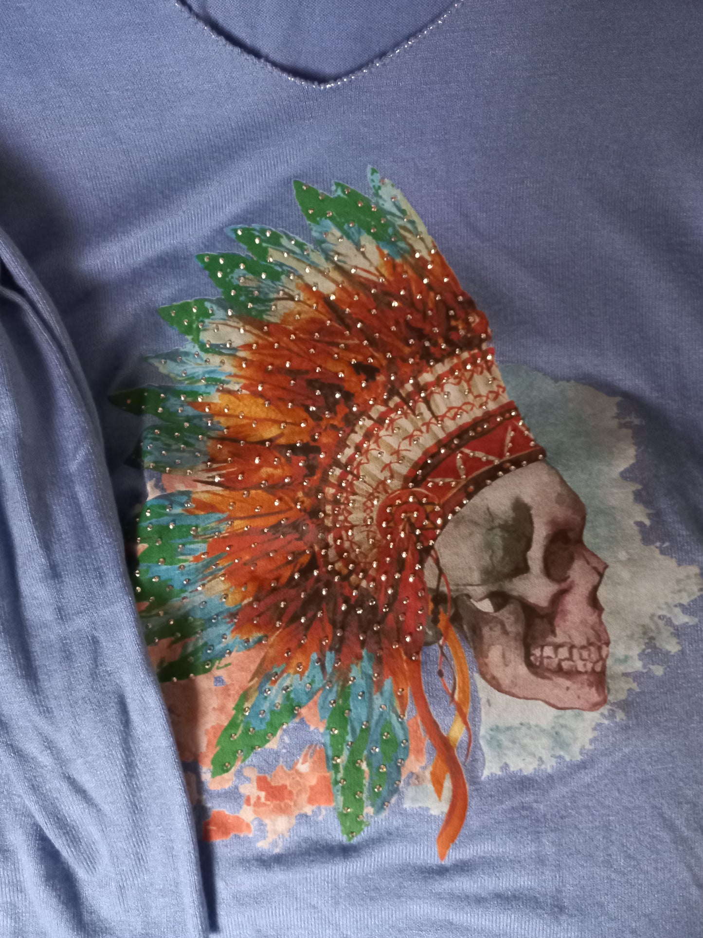 NANA, Tee-shirt tête de sioux, ROCK, angora et laine