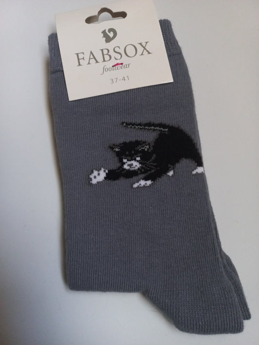 Chaussettes femme chat gris FABSOX 37-41